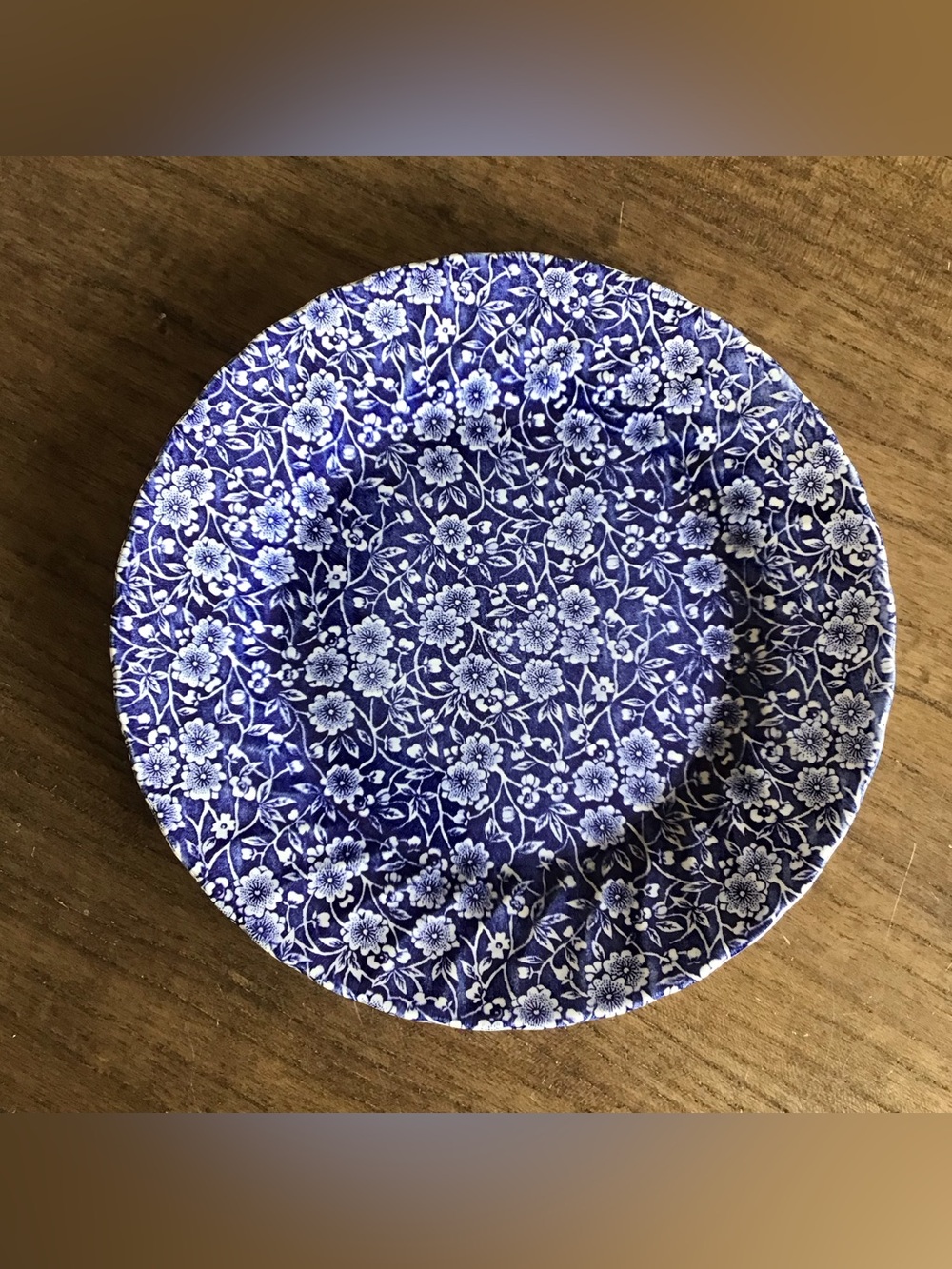Queens Calico Blue 10” Blue & White Dinner Plate, Earthenware England